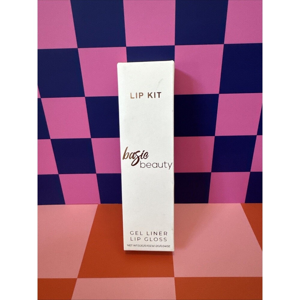 NIB 🔥🔥 Basic Beauty Lip Kit NIB Pinot Grigio Gel Liner & Lip Gloss **
